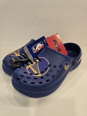 Adult Blue Golden State Warriors Slip-On Clog. Marked Size 9-10 Mens